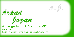 arpad jozan business card